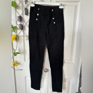 Zara Basic High-Rise Stretchy Button Front Leggings Jeggings Size S